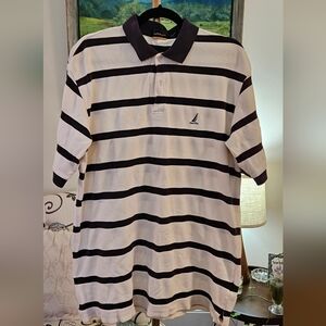 Nautica Plum & Cream Polo Shirt Size XL